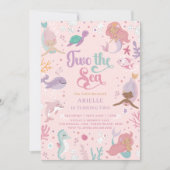 Twee Zee verjaardagsuitnodiging. Bewerkbare zeemee Kaart (Voorkant)