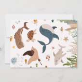 Twee Zee Walvis Haai Schildpad 2e Verjaardagsfeest Kaart (Achterkant)