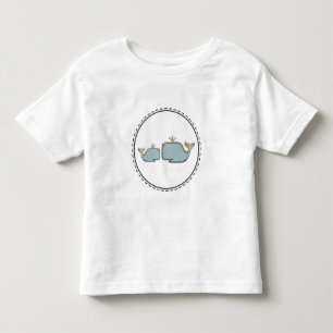 Twee zee walvissen Blauw & Goud Boutique 1e verjaa Kinder Shirts