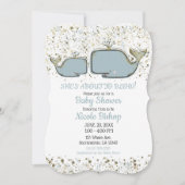 Twee Zee Whales Blue en Gold Boutique Baby shower Kaart (Voorkant)