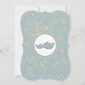 Twee Zee Whales Blue en Gold Boutique Baby shower Kaart (Achterkant)