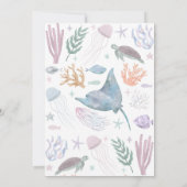 Twee Zeeen Dolphin Narwhal Zee leven tweede verjaa Kaart (Achterkant)