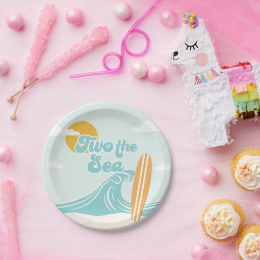 Twee Zeeen op de tweede verjaardag Papieren Bordje (Feest)