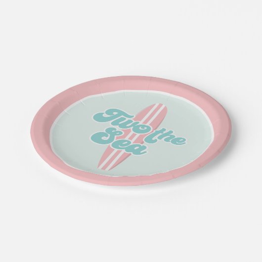 Twee zeeen Surf 2e verjaardag Borden Papieren Bordje (Gekanteld)