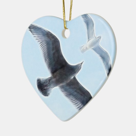 Twee zeegarren keramisch ornament (Links)