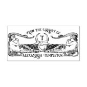 Twee Zeemeerminnen Bibliotheek Boeknaam Initiaal Rubberstempel (Afrduk)