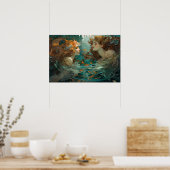 Twee zeemeerminnen praten poster (Keuken)