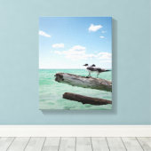 Twee zeemijlen op een dode boom die eruit kleeft canvas afdruk (Insitu (Houten vloer))