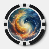 Twee zeemonsters achtervolgen elkaar, fantasie poker chips (Voorkant)