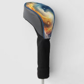Twee zeemonsters jagen elkaar achterna, fantasie golfheadcover (Schuin)