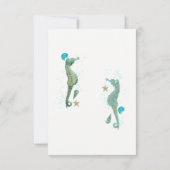 Twee Zeepaarden Aquarel Strandfeest Tafelnummer (Achterkant)