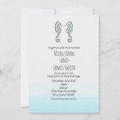 Twee zeepaarden Elegant Beach Weddenschap Kaart (Voorkant)