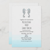 Twee zeepaarden Elegant Beach Weddenschap Kaart (Voorkant / Achterkant)