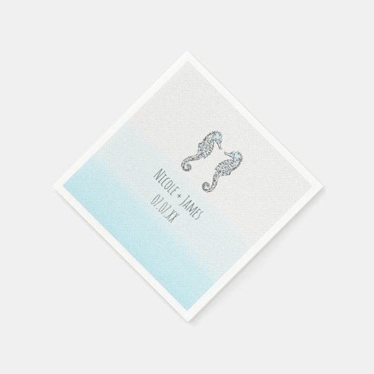 Twee zeepaarden Elegant Beach Weddenschap Servetten (Hoek)