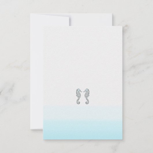Twee zeepaarden Elegant strand bruiloft tafelnumme Kaart (Achterkant)