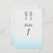 Twee zeepaarden Elegant strand bruiloft tafelnumme Kaart (Voorkant / Achterkant)