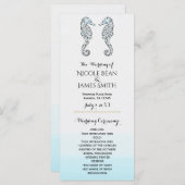 Twee Zeepaardjes Elegant Strand Wedding Program Ra Programmakaart (Voorkant / Achterkant)