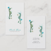 Twee zeepaardjes Waterverf strand Elegant chic Visitekaartje (Voorkant / Achterkant)