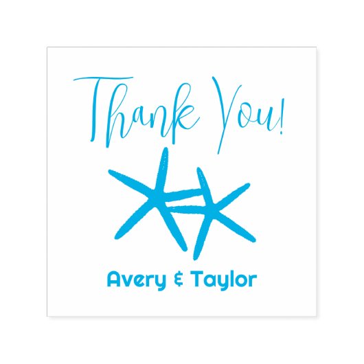 Twee zeesterren bruiloft dank u  zelfinktende stempel (Design)