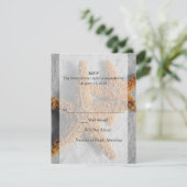 Twee Zeesterren in het Zand, Strand Huwelijk RSVP Kaartje (Staand voorkant)