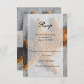 Twee zeesterren in zand, strand bruiloft RSVP antw (Voorkant / Achterkant)