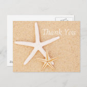 Twee zeesterren op een strand Dank u Briefkaart (Voorkant / Achterkant)