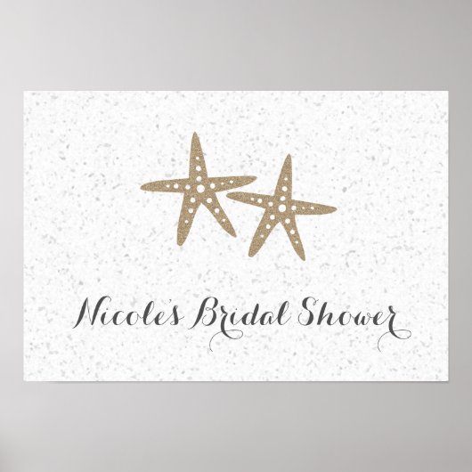 Twee Zeesterren Strand Bruidsmeisje Feest Banner Poster (Voorkant)