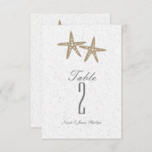 Twee Zeesterren Strand Bruiloft Bruid Tafel Nummer Kaart (Voorkant / Achterkant)