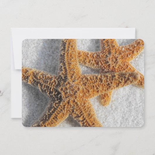 Twee Zeesterren Zand, Strand Save-the-date Kaart (Achterkant)