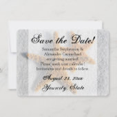 Twee Zeesterren Zand, Strand Save-the-date Kaart (Voorkant)