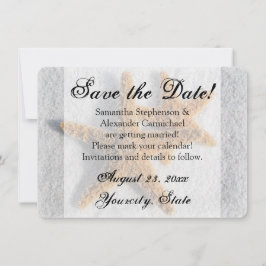 Twee Zeesterren Zand, Strand Save the Date Kaart