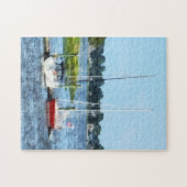 Twee zeilboten aangemeerd in Norwalk, CT Legpuzzel (Horizontaal)