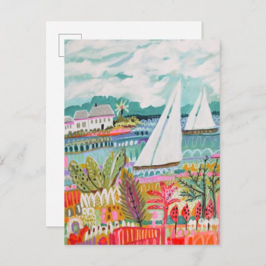 Twee zeilboten briefkaart (Voorkant / Achterkant)