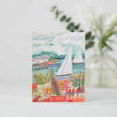 Twee zeilboten briefkaart (Staand voorkant)