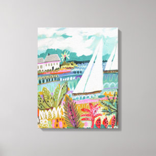 Twee zeilboten canvas afdruk