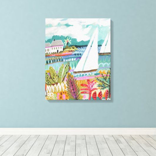 Twee zeilboten canvas afdruk (Insitu (Houten vloer))