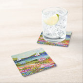 Twee zeilboten en Cottage Kartonnen Onderzetters (Insitu)