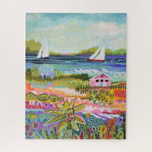 Twee zeilboten en Cottage Legpuzzel