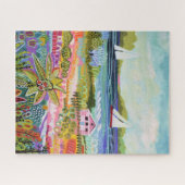 Twee zeilboten en Cottage Legpuzzel (Horizontaal)