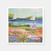 Twee zeilboten en Cottage Servet (Voorkant)