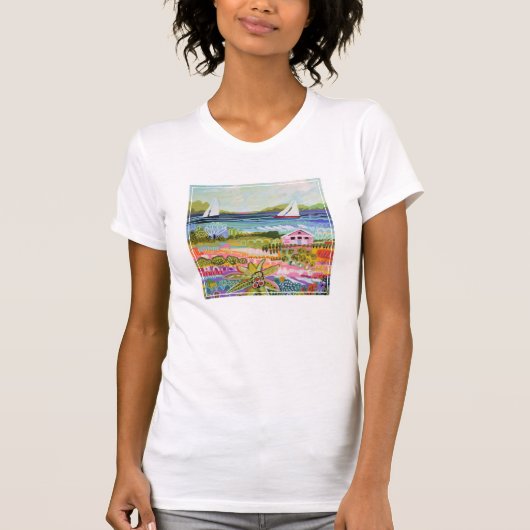 Twee zeilboten en Cottage T-shirt (Voorkant)