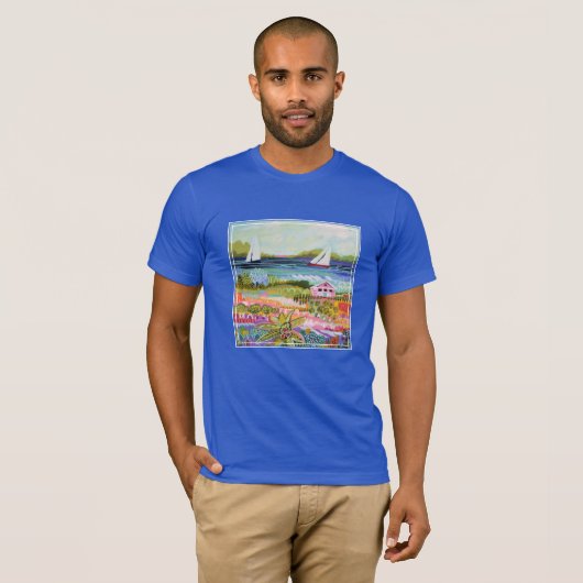 Twee zeilboten en Cottage T-shirt (Voorkant volledig)