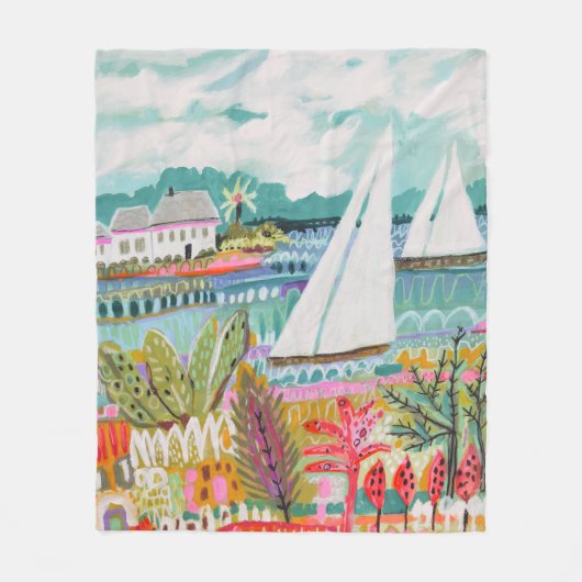 Twee zeilboten fleece deken (Voorkant)