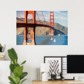 Twee zeilboten Golden Gate Bridge San Francisco Ba Poster (Thuiskantoor)