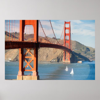 Twee zeilboten Golden Gate Bridge San Francisco Ba Poster