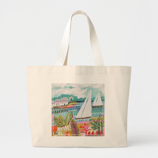 Twee zeilboten grote tote bag (Voorkant)
