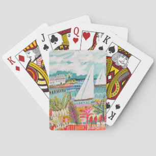 Twee zeilboten pokerkaarten