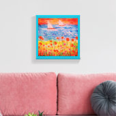 Twee zeilboten Red Sky Canvas Afdruk (Insitu (Woonkamer))