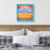 Twee zeilboten Red Sky Canvas Afdruk (Insitu (Slaapkamer))