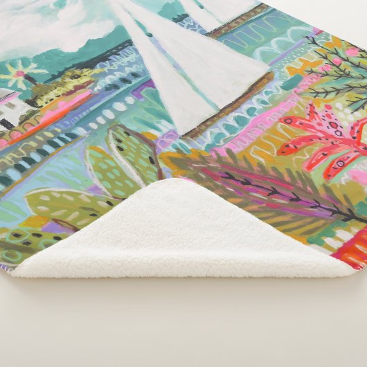 Twee zeilboten sherpa deken (3/4)